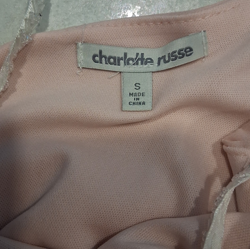 Charlotte Russe/ Skater Dress/ Elegant Peachy Pink/ Sleeveless/ Midi/ Size US S - Picture 7 of 11